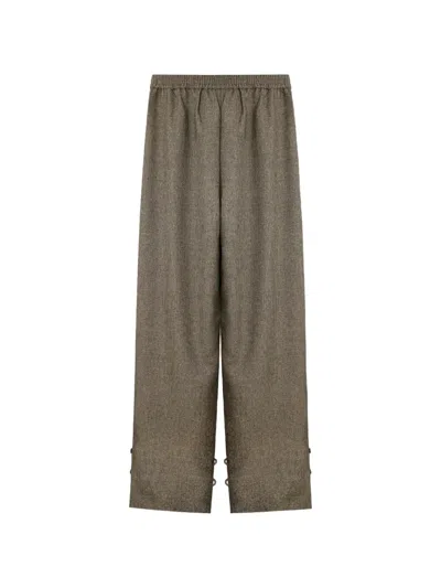 The Andamane Renee Button-detail Trousers In Brown