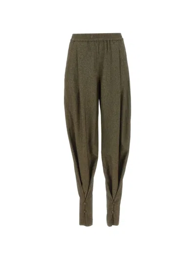 The Andamane Elastic-waist Casual Trousers In Green