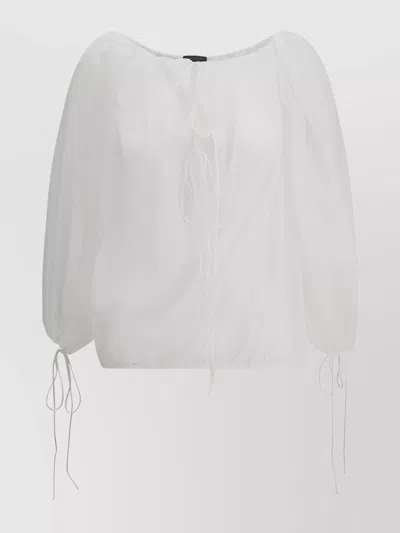 The Andamane Ribbon Tie Drawstring Blouse