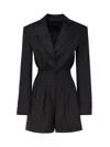 The Andamane Long-sleeved One-piece Shorts In Black