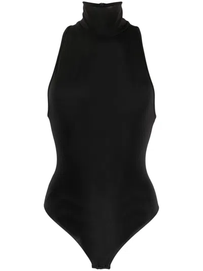 The Andamane Roll-neck Sleeveless Body In Black