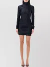 The Andamane 'ruched Detailing Bodycon Fit Mini Dress' In Black