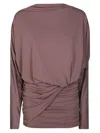 The Andamane Ruched Mini Dress In Smooth Draped Fabric In Pink