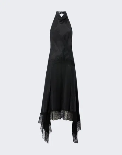 The Andamane Ruched Spaghetti Strap Open-back Mini Dress (size 40) In Nero