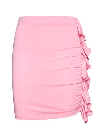 The Andamane Myla Ruffled Miniskirt - Women's - Viscose In Flamingo Pink