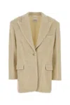 The Andamane Tailored Blend Coat Featuring Notched Lapels In Neutral