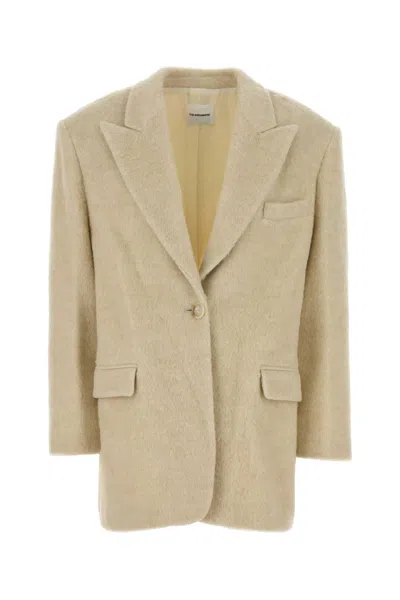 The Andamane Sand Acrylic Blend Coat In White