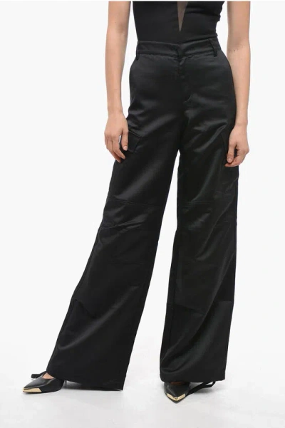The Andamane Lizzo Duchesse Cargo Trousers In Black
