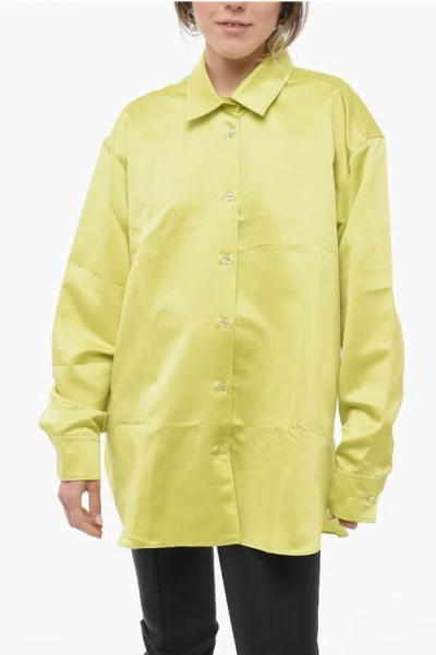 The Andamane Satin Oversized Shirt In Yellow