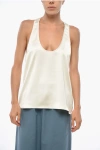 The Andamane Satin Pura Top In White