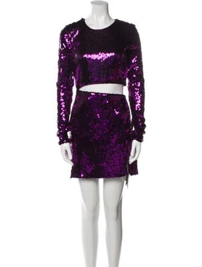 Pre-owned The Andamane Scoop Neck Mini Dress W/ Tags In Purple