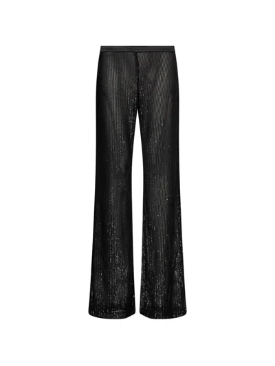 The Andamane Sequin-embellished Wide-leg Trousers In Black