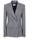 The Andamane Shannon - Double Breast Fitted Blazer In Gray