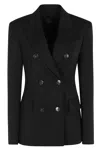The Andamane Stretch Polyester Blazer With Button Detailing In Black