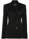 The Andamane Stretch Polyester Blazer With Button Detailing In Black