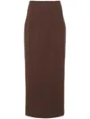 The Andamane Maxi Skirt With Back Slit And High Waist In Brown