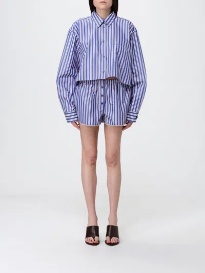 The Andamane Arabella Striped Shirt And Shorts Set In Blue
