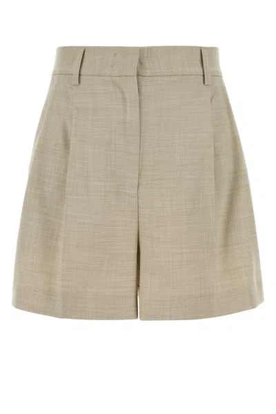 The Andamane Melange Sand Stretch Twill Masha Shorts In Neutral