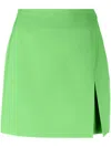 The Andamane Gioia Split Viscose Twill Mini Skirt In Green
