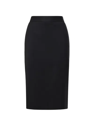 The Andamane Side-slit Pencil Skirt In Black