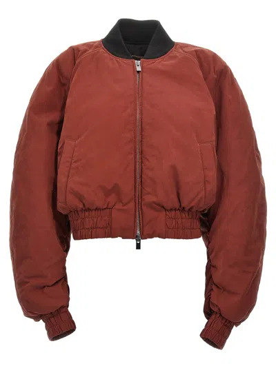 The Andamane Sierra' Cropped Bomber Jacket In Orange