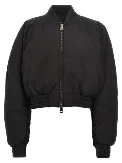 The Andamane 'sierra' Cropped Bomber Jacket In Black