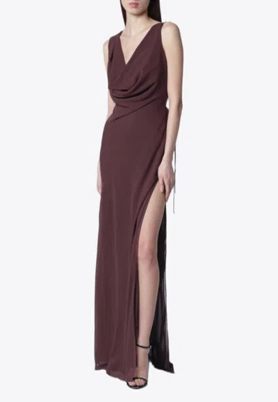 The Andamane Silk-blend Maxi Dress In Red