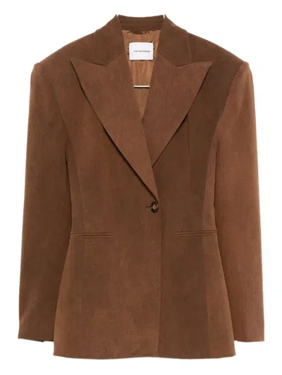 The Andamane Single-breasted Blazer In Brown