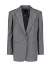 The Andamane Tailored Jacket With Front Pockets And Notch Lapel In Gray