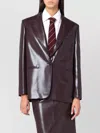 The Andamane Bordeaux Faux Leather Single-breasted Jacket In Brown