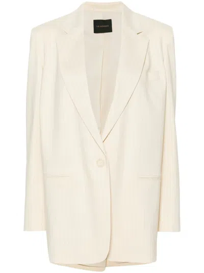 The Andamane Single-breasted Pinstriped Blazer In Neutrals
