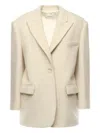 The Andamane Single-button Wool Blazer In Neutral