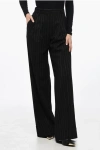 The Andamane Single-pleated Palazzo Pants With Lurex Pinstriped Motif