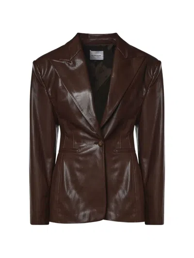The Andamane Single-breasted Peaked-lapel Blazer In Brown