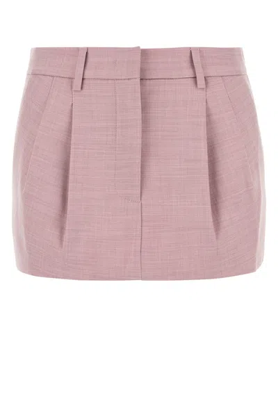 THE ANDAMANE THE ANDAMANE PINK STRETCH POLYESTER BLEND MINI SKIRT