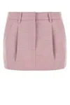 The Andamane Pink Stretch Polyester Blend Mini Skirt In Pink