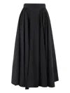 The Andamane 'victoire' High-waisted Maxi Flared Skirt In Black
