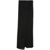 The Andamane Black Silk Long Skirt With Drape Women