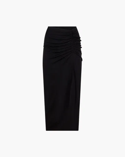 The Andamane Paige High Slit Jersey Midi Skirt In Black
