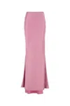 The Andamane Satin Skirt With Flared Hem And High Waist In Pink