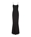 The Andamane Maxy Train Slip Dress In Black