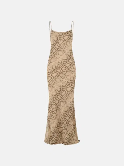 The Andamane Snake Print 'ninfea' Polyester Dress In Animal Print