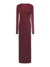 The Andamane Sophie Maxi Long Dress In Bordeaux Polyamide Polyester In Burgundy