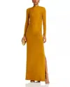 The Andamane Sophie Suede-touch Jersey Long Dress In Gold