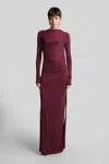 The Andamane Sophie Maxi Long Dress In Bordeaux Polyamide Polyester In Burgundy