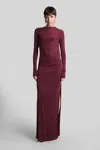 The Andamane Sophie Maxi Long Dress In Bordeaux Polyamide Polyester In Red