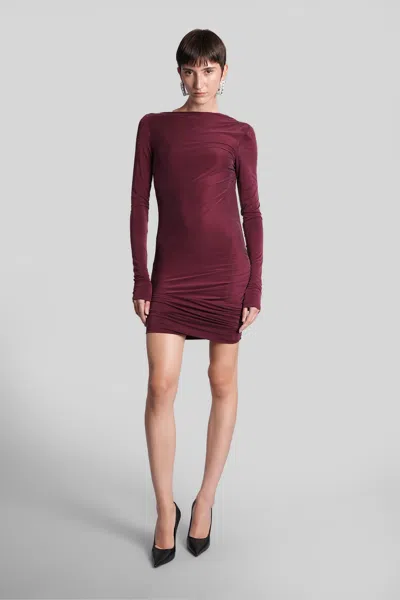 The Andamane Sophie Mini Mini Dress In Bordeaux Polyamide Polyester In Burgundy