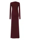 The Andamane Open-back Maxi Dress In Burgundy