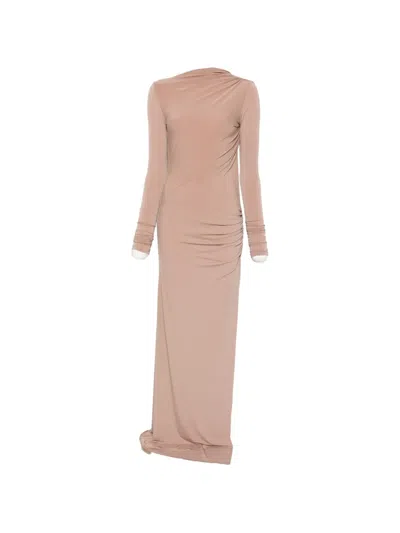 The Andamane Sophie Ruched Open-back Maxi Dress In Pink