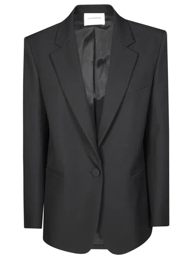 The Andamane Sophisticated Crepe Blazer With Classic Lapel In Black